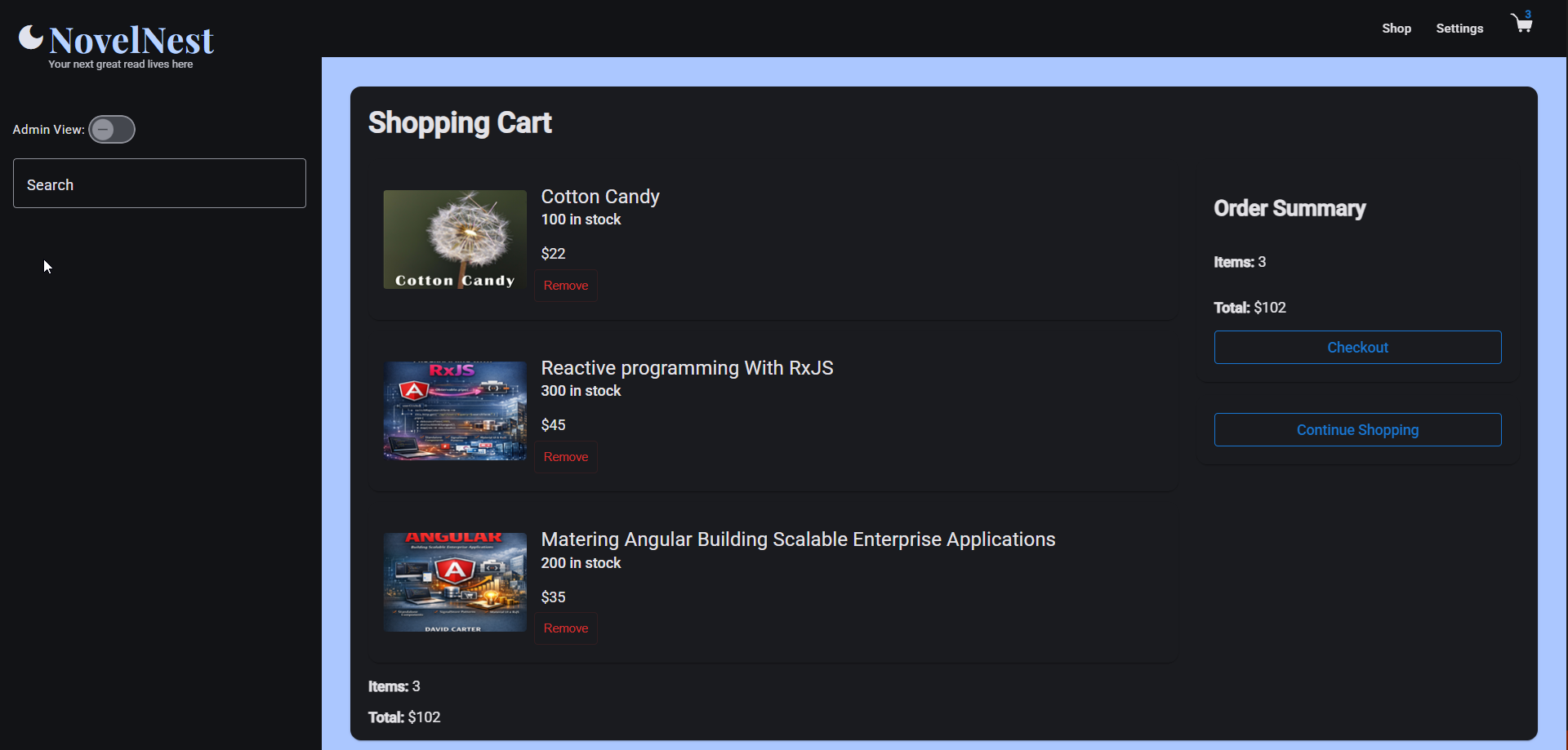Shoping Cart dark